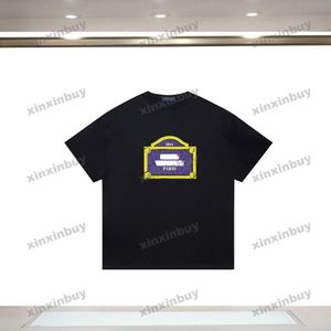 Xinxinbuy 2024 Homens Designer Camiseta Itália Paris 1854 Carta Impressão Mulheres Preto Branco Vermelho Amarelo Azul S-2XL