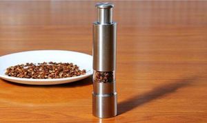 Stainless Steel Pepper Grinder Hand Salt Grinder Mills Silvery Thumb Push Salt Spice Sauce Mill Grind Stick Tool Kitchen Gadgets K5681679