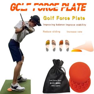 2 pezzi Golf Force Plate Step Pad Gomma assistita Balance Swing Pratica Golf Training Aids Rosso antiscivolo Golf Trainer Supplies 240108