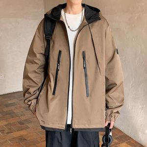 Men's Jackets 2024 Spring Jacket Solid Color Casual Hooded Loose Large Coat Sprint Waterproof