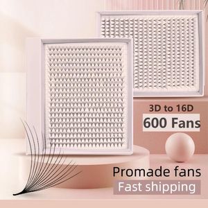 Borstar 600 fläktar Lashes XXL MEGA TRAY MATTE Ultra Dark Premade Volume Fan Pointy Base Promade Fans Eyelash Extensions Makeup Tools