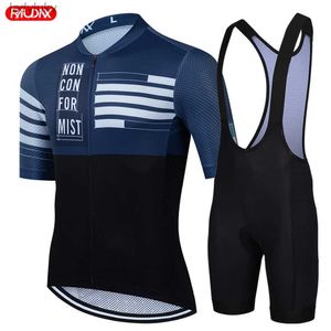 Conjuntos de camisa de ciclismo 2023 conjunto de camisa de bicicleta de estrada roupas de ciclismo masculino verão mtb equipe roupas manga curta uniforme triathlon skinsuit ropa de hombreL240108