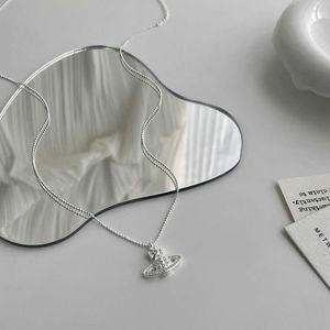 2024 Designer Xitai Queenjewellery S925 Sterling Silver Saturn Sparkling Planet Micro Set Full Diamond Necklace Women's Light Luxury Small Crowd Collar