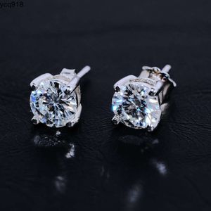 Designer clássico corte redondo vvs 1 quilate diamante 10k ouro real hipoalergênico moissanite brincos para homens mulheres