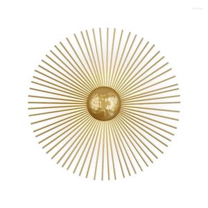 ウォールランプユニークな円形の金属製LEDランプホワイエダイニングルームベッドサイドライトsconceレトロホームデコ照明器具アートデザイン