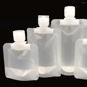Lagringsflaskor 5st Clear Clamshell Packaging Bag Högkvalitativ plast Stand Up Spout Pouch Travel Fluid Makeup Packing 30 ml/50 ml/100 ml