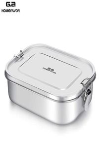 Ga HOMEFAVOR Lancheira personalizada para crianças Recipiente de comida Bento Box 304 Caixa de metal térmica de armazenamento de aço inoxidável de alto grau SH19627236