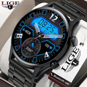 時計lige bluetoothコールスマートウォッチamoled full touch al voice assistant heart heart rate nfc ip68 men smart watch for android ios