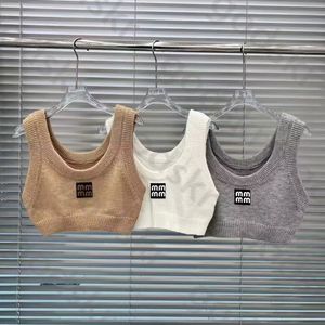 Neue Sexy Strick Tank Tops Frauen Stilvolle Gedruckt Crop Halter Top U-ausschnitt Leibchen Sommer Stretch Weste