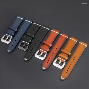Uhrenarmbänder Echtes Lederband Männer Frauen Armband Universal 18mm 20mm 22mm 24mm Handgelenk angepasst Ersetzen