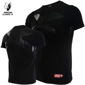 Vszap Fiess Boxing Muay Thai MMA Черная эластичная футболка с короткими рукавами для команды Боевая спортивная тренировочная одежда