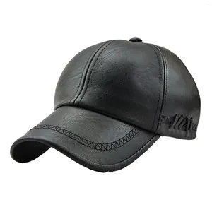 Bollmössor för män Trend Solid Color Leather Simple Simple Sports Baseball Cap mode Bekväma vackra ankhattar