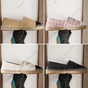 Tasarımcılar Kadınlar Sıradan Düz Ayakkabı Espadrilles Plaj Yarım Terlik Yaz Luxurys Fransa Marka Orijinal Deri Bayanlar Soafers Luxe Cap Toe Balıkçı Tuval Ayakkabı