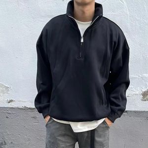 Männer Hoodies 2024 Casual Solide Zipper Streetwear Männlichen Langarm Pullover T Frühjahr Stehkragen Sweatshirts Männer Kleidung