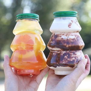 Water Bottles 1PC 500ml Christmas Tree Sweet Jar DIY Gift Candy Cookie Snack Chocolate Packing Year Decoration Boxes