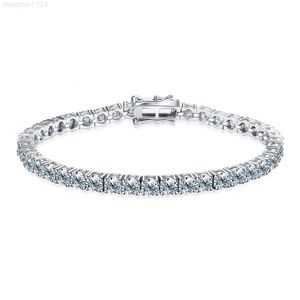 Wholesale 925 Sterling Silver ice out Real Diamond vvs 3mm 0.1ct tennis chain men Women wedding fine Jewelry Moissanite Bracelet