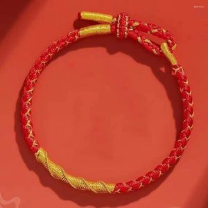 Браслеты-подвески 2024 год Дракона, красная нить, регулируемый вручную браслет с изображением животного китайского зодиака, плетеная веревка на удачу