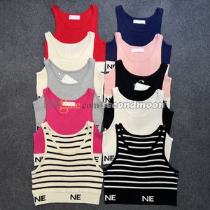 U Neck t Shirt Women Tight Knitted Tee Letters Print Vest Designer Sleeveless Sport Vests Yoga Tees