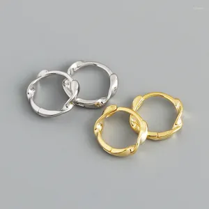 Dangle Earrings Hoop S925 Silver Gold Glossy