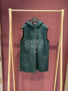 Womens Vests Autumn and Winter loro Fur Zipper Hooded Vests Red Green piana