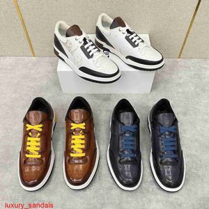 Läder sneaker berluti casual skor Berluti läder sportskor sneakers handmålade dubbla färg sula casual skor trendig hb88