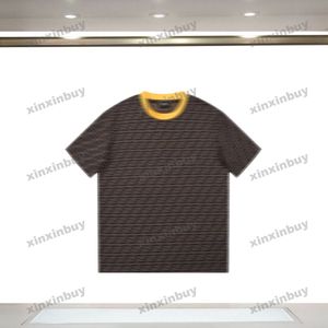 Xinxinbuy 2024 Men Designer Tee Tシャツローマダブルレター印刷女性ブラックホワイトレッドイエローブルーXS-3XL