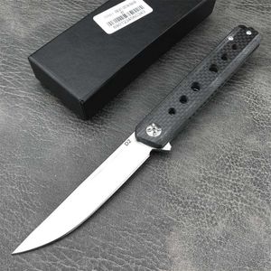 Knife D2 Blade Bollbärsficka utomhus kniv Taktisk jakt Jackknife kolfiberhandtag överlevnad Fold Kniv EDC Knives Tool