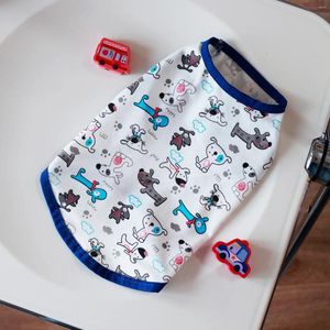 Dog Apparel Clothes Summer Thin Sleeveless Vest Cartoon Printed Teddy Bichon Pet Two Feet Spring And Puppy Clothing