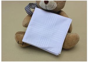 10pcs/lot% 100 pamuklu katı beyaz erkekler mendil ihracat öğesi 40cm*40cm kare hankies sade beyaz mendil 240108