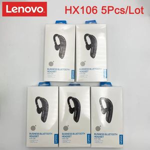 Hörlurar 5st Lenovo HX106 EARPHONES HD Ring trådlös öronkrok Bluetooth 5.0 -headset för HIFI Stereo Driving Earplugs med mikrofon