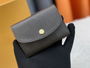 Damen-Designer-Geldbörsen, Luxus-Umschlag, kurze Geldbörse, braune Blume, Briefkartenhalter, hochwertige Damenmode, kleine Clutch-Tasche mit Box