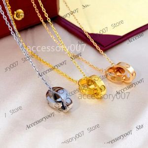 Designer-Schmuck-Halskette, Liebes-Halsketten, Roségold-Kette, Silber-Edelstahl-Doppelring, Schleife von Schleife, ewige Liebe, Klassiker, Geschenk für Paare, Designer-Halskette für Damen