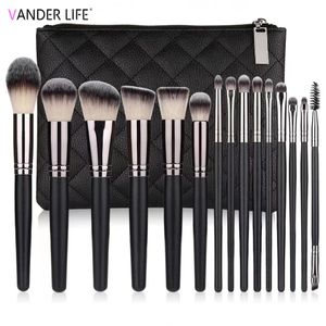 Brushes New Black 15 Pcs Professional Makeup Brushes Set Foundation Eyeshadow Cosmetic Brush Kit for Artists Beauty Tool Maquille