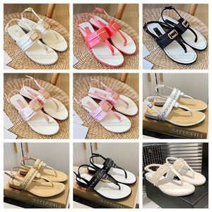 Санделл обувь Sandals Dhgate Flat Sandal Women Shoes 2024 Summer Beach Clip Toe Slides