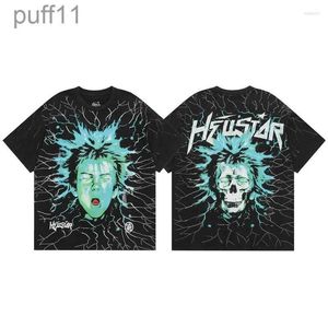 Men's t Shirts Hellstar Shirt Electric Kid Short Sleeve Tee Washed Do Old Black Hell Star Tshirt Men Women Clothing VNB8 VNB8