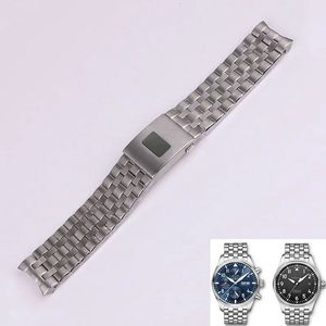 Xianershang Men Top Watch Accessories Original Style Strap 20mm 21mm 904L Rostfritt stål Watchband Folding Buckle Band 240106