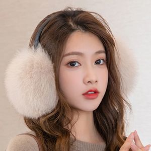 Zdfurs*Fox Fur Grass Fur Earmuff暖かい冬の素敵な耳のカバー息子耳の保護ぬいぐるみ耳袋防腐剤耳240108