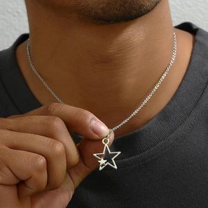 Hänghalsband vintage pentagram choker halsband personlig modestjärna kassakedja för kvinnor smycken party år gåva