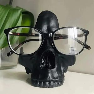 Solglasögon Skull Glasögon Frame Creative Glasses Frame Harts Staty Ornament Solglasögon Glasögon Display Stand Halloween Decoration W3071