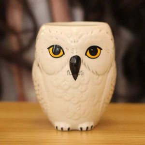 Mugs 3D Animal Cups Cartoon Owl Mugs Ceramic Milk Mug with handle Breakfast Office Porcelain Cup Home Decor Coffee Cups YQ240109