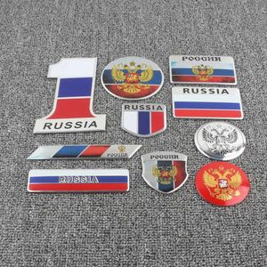Aluminum Russia National Flag Modified Vehicle Badge Emblem Car Body Stickers Decals For Refitting Auto Accessories