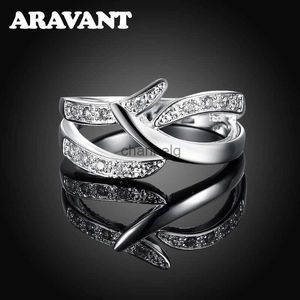 Cluster Rings 925 Silver Cubic Zirconia Rings for Women Fashion Wedding Jewelry YQ240109