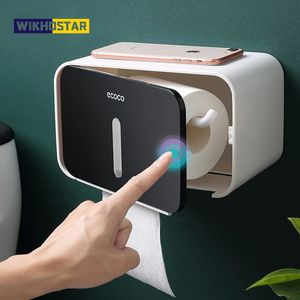 WIKHOSTAR Wall Mounted Paper Towel Box Toilet Holder Waterproof Tissue Roll paper Dispenser Bathroom Organizer 240109