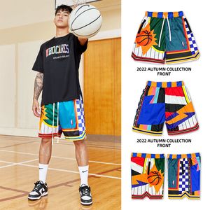 American loose running leisure summer retro mesh sports short pants man basketball shorts men's over knee quick dry training