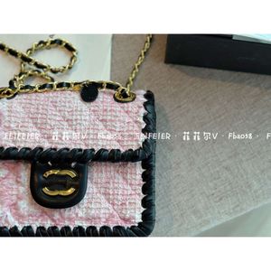 Evening bag Xiaoxiangjia Woolen Tofu Bag Coarse Woven Woolen Tofu Bag Cross Shoulder Chain chanellyBag