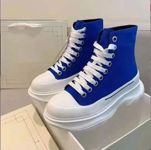 Lyxiga casual män skor stövlar sliter slick snörning sneaker trippel svart kunglig röd låg plattform designer canvas sneakers tjock botten gummi utomhus kvinnor