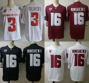 Maglia da football americano # 16 Gardner Minshew II 3 Tyler Hilinski Washington State College da uomo, tutta cucita
