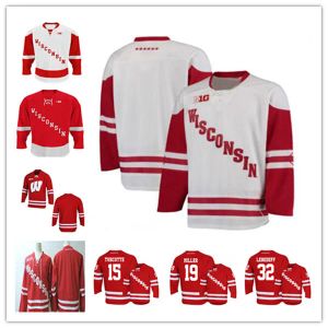 Maglie da hockey del Wisconsin Badgers College personalizzate Dylan Holloway Cole Caufield Brock Ty Pelton-Byce Ty Emberson Brian Elliott Ryan Mcdonagh Co 95 59