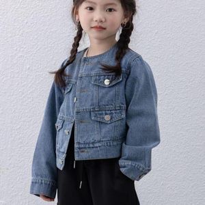 Giubbotti 2024 Arrivo Ragazze Ragazzi Cappotto di jeans Primavera Cotone Manica intera Moda Cappotti per bambini 4-9 anni PP543