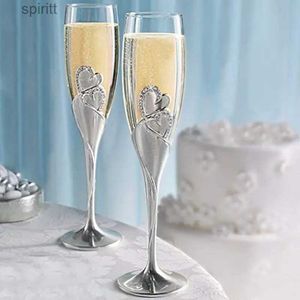 Wine Glasses Wedding Wine Glasses Handmade Bride And Groom Toasting Flutes Wedding Accessories Valentine's Day GiftGold Hearts YQ240105